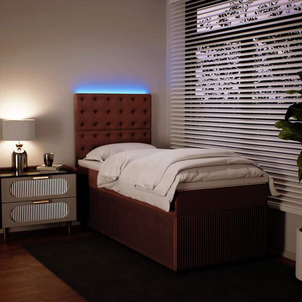 vidaXL Boxspringbett mit Matratze Rosa 80x200 cm Samt