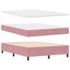 vidaXL Boxspringbett mit Matratze mit Kopfteil Rosa 140 x 200 cm Stoff