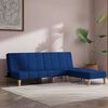 vidaXL Schlafsofa 2-Sitzer mit Hocker Blau Stoff