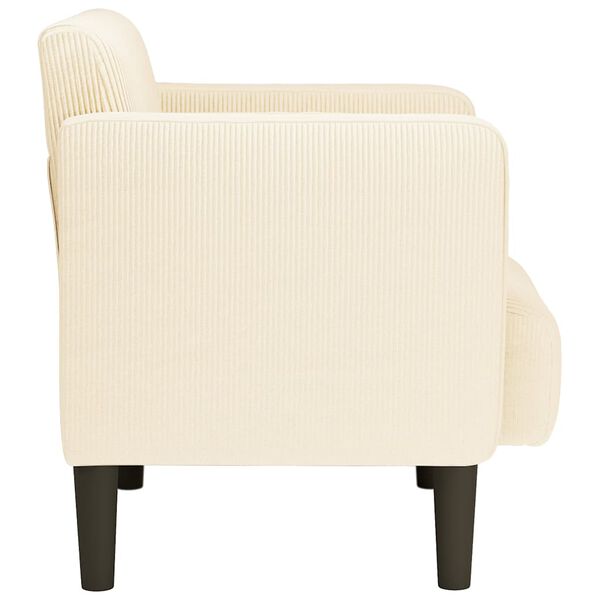 vidaXL Sessel mit Armlehnen Creme 54 cm Cordstoff