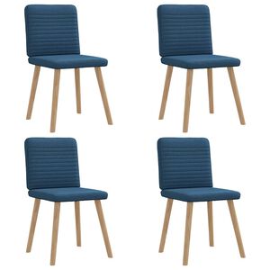 vidaXL Esszimmerst&uuml;hle 4 Stk. Blau Stoff