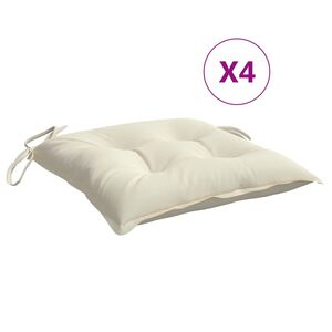 vidaXL Stuhlkissen 4 Stk. Cremewei&szlig; 50x50x7 cm Oxford-Gewebe