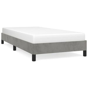 vidaXL Bettgestell ohne Matratze Hellgrau 90x190 cm Samt