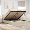 vidaXL Ottoman-Bett mit Matratze Creme 160x200 cm Stoff