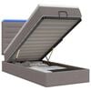 vidaXL Ottoman-Bett mit Matratze und LED Taupe 90 x 190 cm Stoff