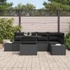 vidaXL Garten-Sofa-Set mit Speicher 6 pcs Schwarz Poly Rattan