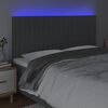 vidaXL LED Kopfteil Dunkelgrau 200x5x118/128 cm Stoff