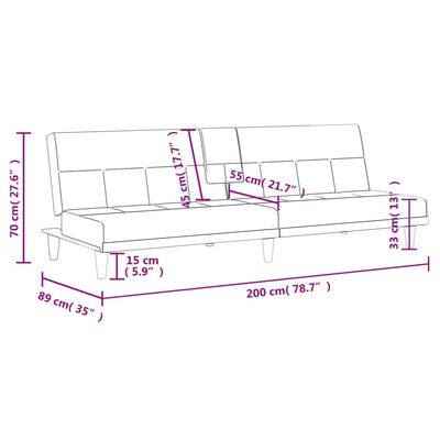 vidaXL Schlafsofa mit Getränkehaltern Dunkelgrau Stoff