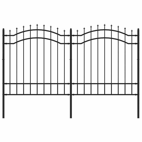 vidaXL Gartenzaun Woerden mit Speerspitze Schwarz 240 x 125 cm Stahl