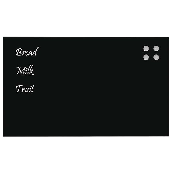 vidaXL Magnettafel Wandmontage Schwarz 100x60 cm Hartglas