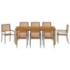 vidaXL Garten Essgruppe 9 pcs Grau Massivholz Akazie