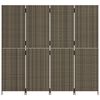 vidaXL Paravent 4-tlg. Grau Poly Rattan
