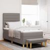 vidaXL Boxspringbett mit Matratze mit Kopfteil Taupe 90 x 190 cm Stoff