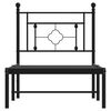 vidaXL Bettgestell mit Kopfteil Metall Schwarz 75x190 cm