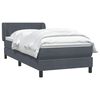 vidaXL Boxspringbett mit Matratze Dunkelgrau 90x220 cm Samt