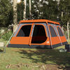 vidaXL Kuppel-Familienzelt 8 Personen Grau und Orange Quick Release