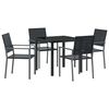 vidaXL Garten Essgruppe 5 stk. Schwarz PE-Rattan