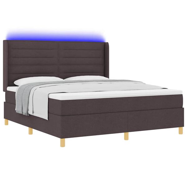vidaXL Boxspringbett mit Matratze Braun 140 x 200 cm Stoff