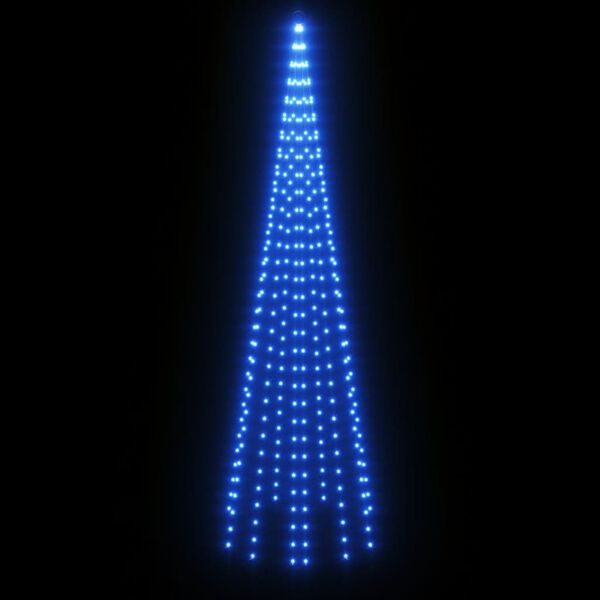 vidaXL LED-Weihnachtsbaum für Fahnenmast Blau 310 LEDs 300 cm