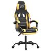 vidaXL Gaming-Stuhl mit Fu&szlig;st&uuml;tze Schwarz und Golden Kunstleder