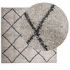 vidaXL Teppich Shaggy Hochflor Modern Beige und Anthrazit 200x200 cm