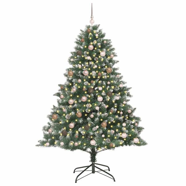 vidaXL K&uuml;nstlicher Weihnachtsbaum mit 300 LEDs mit St&auml;nder Gr&uuml;n 210 cm