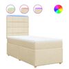vidaXL Boxspringbett mit Matratze Creme 90x200 cm Stoff
