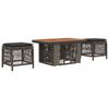 vidaXL Garten Essgruppe 3 stk. Grau und Dunkelgrau Poly-Rattan