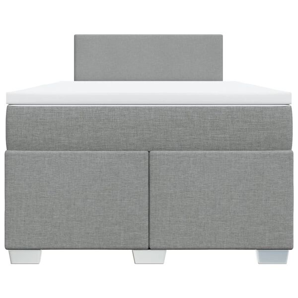 vidaXL Boxspringbett mit Matratze Hellgrau 120x200 cm Stoff