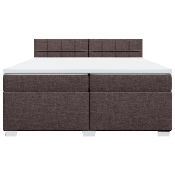 vidaXL Boxspringbett mit Matratze Dunkelbraun 200x200 cm Stoff