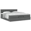 vidaXL Ottoman-Bett mit Matratze Dunkelgrau 200x200 cm Stoff