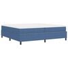 vidaXL Boxspringbett Blau und Wei&szlig; 200 x 200 cm Cordstoff