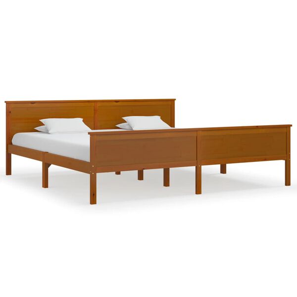 vidaXL Massivholzbett Honigbraun Kiefernholz 200x200 cm