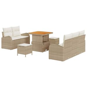 vidaXL Gartensofa-set 8 stk. Beige Poly-Rattan