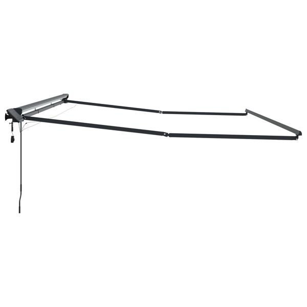 vidaXL Manueller Markisenrahmen mit LEDs Anthrazit 4,5 &times; 3 m Aluminium