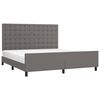 vidaXL Bettgestell mit Kopfteil Grau 180x200 cm Kunstleder