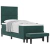 vidaXL Boxspringbett mit Matratze Dunkelgr&uuml;n 80 x 200 cm Samt