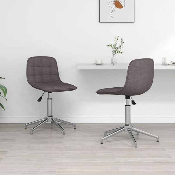 vidaXL Esszimmerst&uuml;hle 2 Stk. Drehbar Taupe Stoff