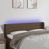 vidaXL LED Kopfteil Dunkelbraun 147x16x78/88 cm Stoff