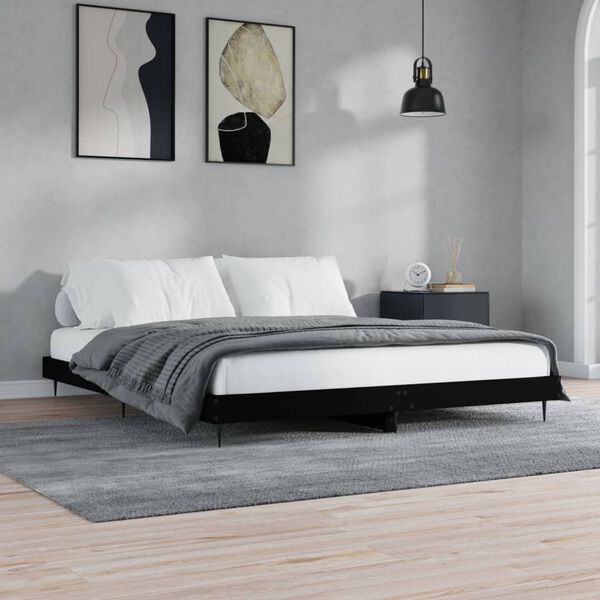 vidaXL Bettgestell ohne Matratze Schwarz 180x200 cm Holzwerkstoff