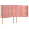 vidaXL Boxspringbett mit Matratze & LED Rosa 200x200 cm Samt