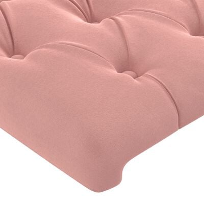 vidaXL Kopfteil mit Ohren Rosa 103x23x118/128 cm Samt