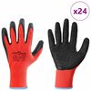 vidaXL Arbeitshandschuhe 24 pcs Rot und Schwarz 9 / l Latexbeschichtung