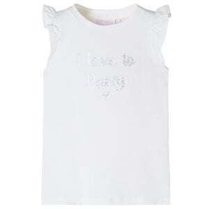Kinder-T-Shirt mit R&uuml;schen&auml;rmeln Wei&szlig; 104