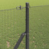vidaXL Zaunpfosten Grau 100 x 1 m (12 x 12 mm Maschen) Stahl und PVC