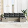 vidaXL Gartensofa-set mit Kissen 6 pcs Hellgrau Poly-Rattan