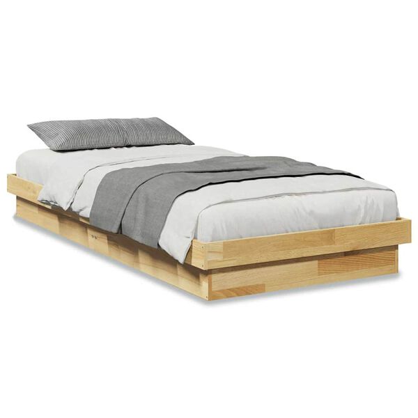 vidaXL Massivholzbett ohne Matratze 75x190 cm Eichenholz
