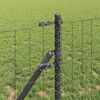 vidaXL Zaun mit Pfosten Grau 0,8 x 10 m Stahl und PVC
