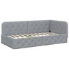 vidaXL Eckbettgestell mit Matratze Hellgrau 100 x 200 cm Stoff