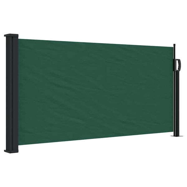 vidaXL Seitenmarkise Ausziehbar Dunkelgr&uuml;n 100x500 cm